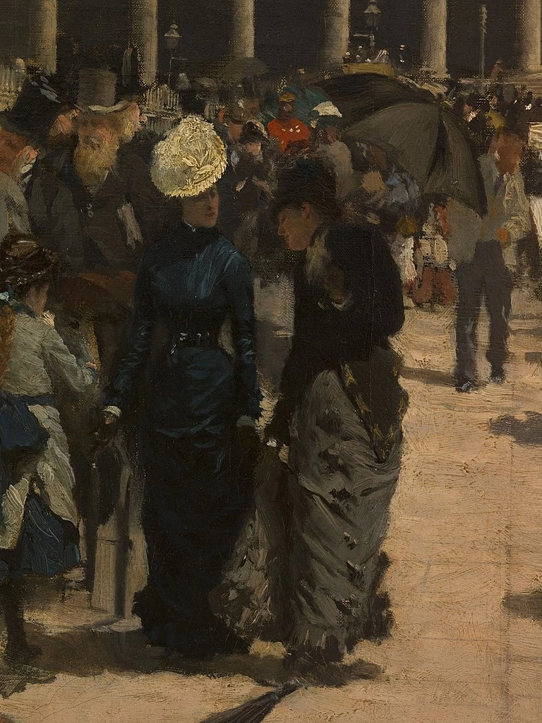 Giuseppe De Nittis - La Galleria Nazionale e la Chiesa di San Martino (Londra), Musée des Beaux, Arts de la ville de Paris, dettaglio